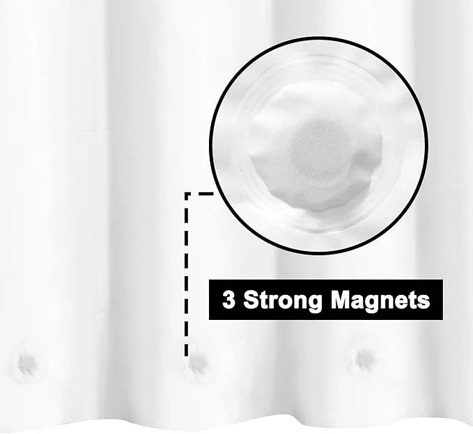 Barossa Design White Stall Shower Curtain Liner with 3 Magnets - 36" x 72", Waterproof PEVA Shower Liner for Small Bathroom Stall, PVC Free, Metal Grommets - White, 36X72 - ModernBath