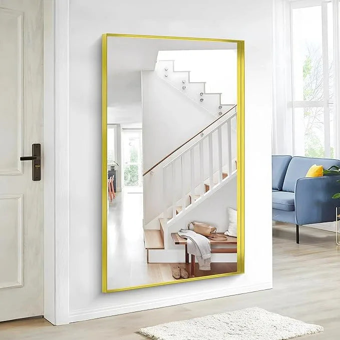 NIMURY Gold Bathroom Mirror, 36x60 Inch Rectangular Deep Frame Mirror, Large Wall Mounted Bathroom Vanity Mirror Over Sink for Bedroom,Restroom, Living Room, Hangs Vertically or Horizontally - ModernBath