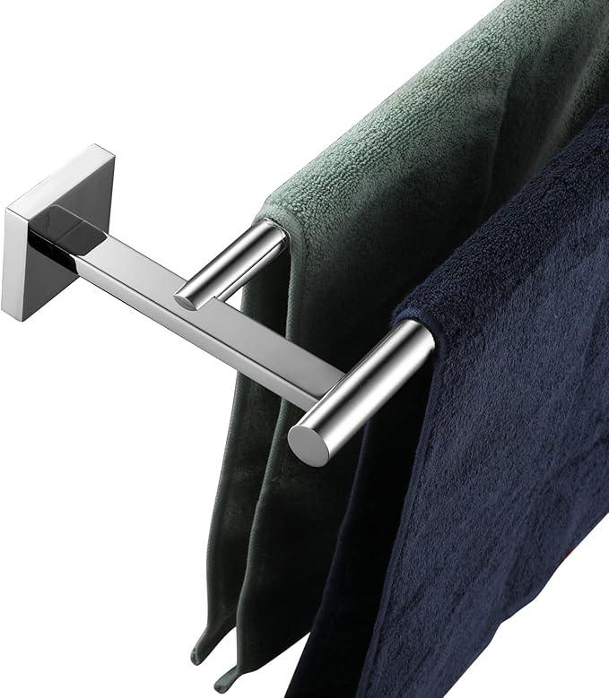 KOKOSIRI Double Towel Bars Bathroom Towel Holder Rack for Bath Kitchen 20 Inch Necklace Holder Wall Mounted Chrome Stainless Steel B5005CH-L20 - ModernBath
