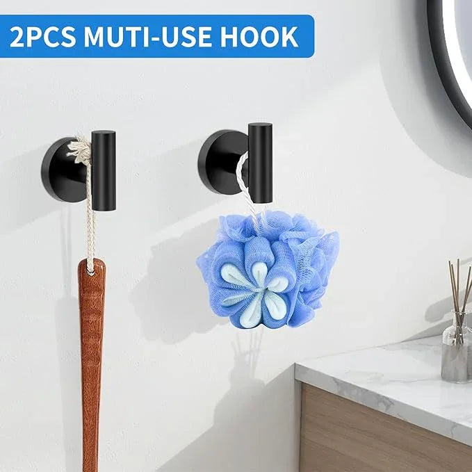 Matte Black Bathroom Accessories, Towel Bar Set 5 Pieces, SUS304 Stainless Steel Bathroom Hardware Set, 16 Inch Towel Bar for Bathroom Wall, Toilet PaperHolder and Towel Holder Set - ModernBath