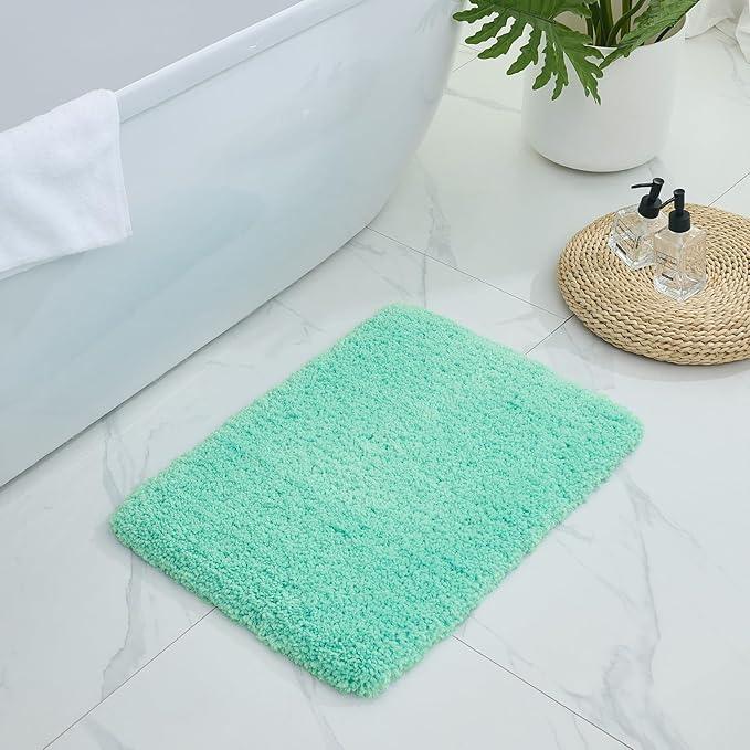 Ruggnovea Bathroom Rugs Non Slip Washable, Ultra Soft Thick Shaggy Absorbent Bath Mats, High Density Foam Latex Non Slip Backing Bath Rugs, Microfiber Bath Mats for Bathroom Floor&Sink,24x17,Spa Blue - ModernBath