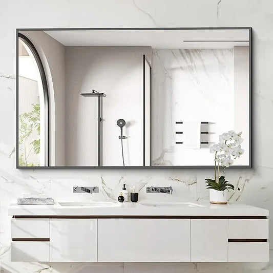 COFENY 40x60inch Black Bathroom Mirror, Black Rectangle Mirror with Frame, Large Rectangular Wall Mirrors for Bathroom, Living Room, Hair Salon, Big Farmhouse Mirror Hang Horizontal/Vertical - ModernBath
