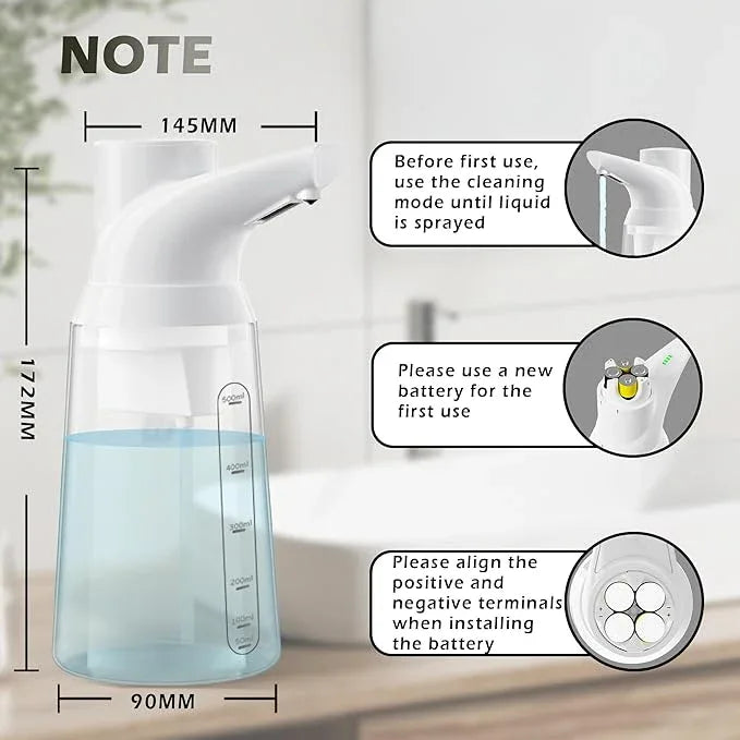 Greatmay Adjustable Automatic Soap Dispenser Touchless, 4 Adjustable Levels，Battery Powered Operated Sensor Liquid Soap Pump，Touch-Free Hand Sanitizer Dispenser - ModernBath
