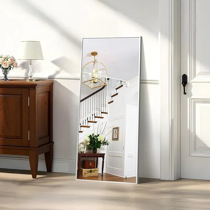 KOCUUY Silver Framed Mirror, 20"x48" Rectangle Bathroom Mirror for Wall, HD Tempered Glass, Anti-Rust Frame, Modern Design for Bathroom, Bedroom, Living Room, Entryway - ModernBath