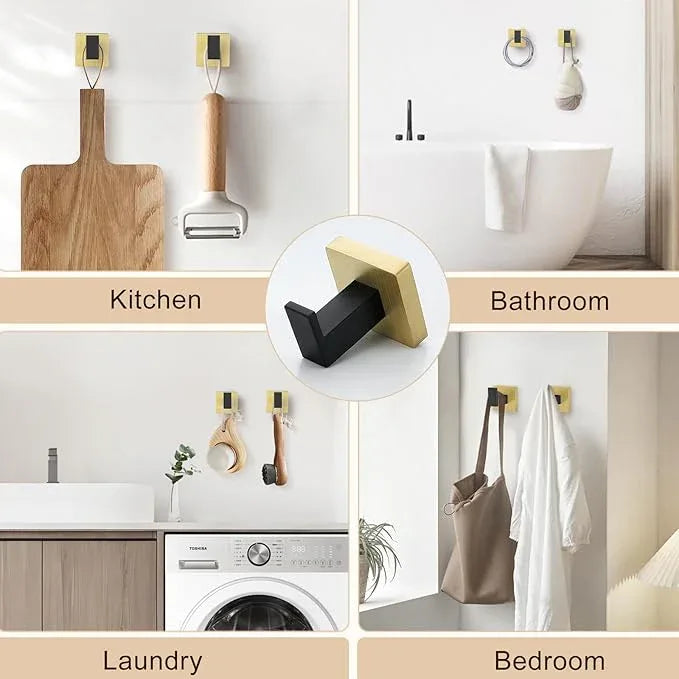 Lairuier 5-Piece Black Gold Bathroom Hardware Set, Bathroom Accessories Set with Towel Bar, Toilet Paper Holder and 2 Towel Hooks SUS304 Stainless Steel Towel Bar Set Wall Mounted - ModernBath