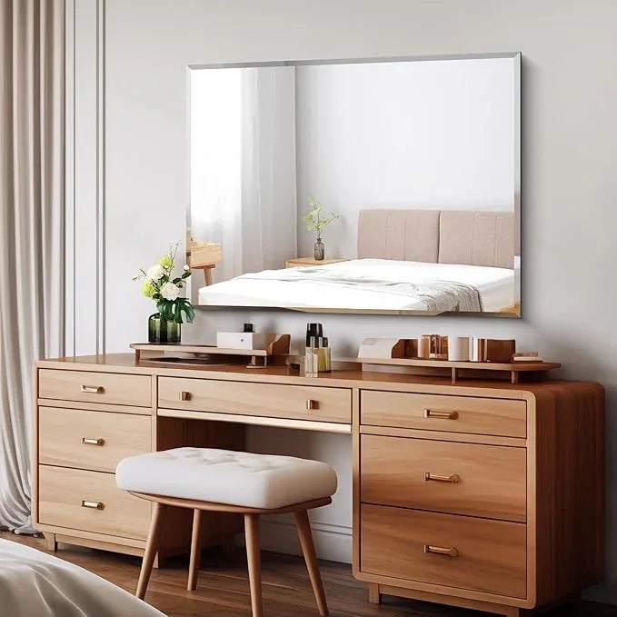 CILIBER Beveled Bathroom Mirror, 30x40 Large Frameless Mirrors for Over Sink, Upgraded Shatterproof Beveled Frameless Vanity Mirror for Bathroom,Bedroom,Living Room and Entryway - ModernBath