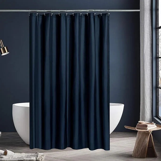 N&Y HOME Fabric Shower Curtain Liner with Weighted Magnets - Navy Blue Shower Curtain for Bathroom with Hotel Quality, Machine Washable, Water Repellent - Navy, 72x72 - ModernBath
