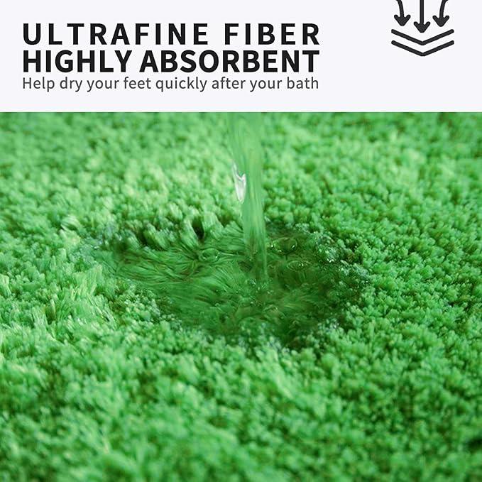 FIFU Bathroom Runner Rug 24" W x 48" L, Bath Mats for Bathroom, Bedroom & Kitchen, Non-Slip Rubber Latex Backing, Comfort & Soft Shower Bathmat & Carpet for Sink, Home & Hallways, Green - ModernBath
