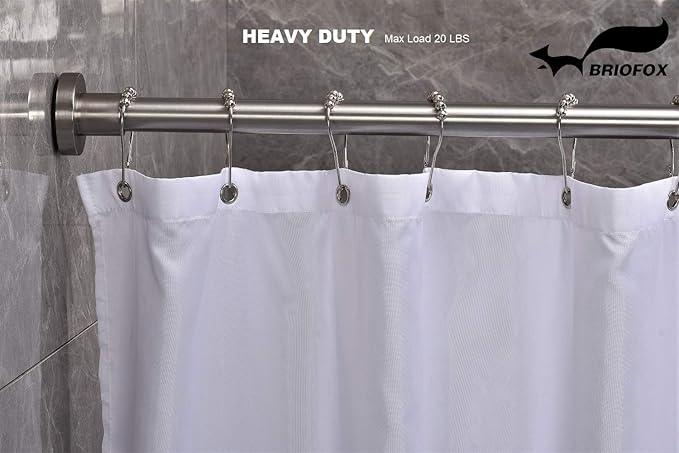 BRIOFOX Tension Curtain Rod 43-73 Inches Brushed Nickel, Rustproof and Non-Slip and Heavy Duty Shower Curtain Rod for Window or Bathroom, 304 Stainless Steel - ModernBath