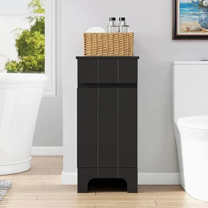 Small Bathroom Cabinet with Adjustable Shelves, Drawer, Anti-Tip Design, 14.96" L x 11.81" W x 32.09" H, Durable MDF for Bathroom, Kitchen, Laundry Storage, Soft-Close Door - ModernBath