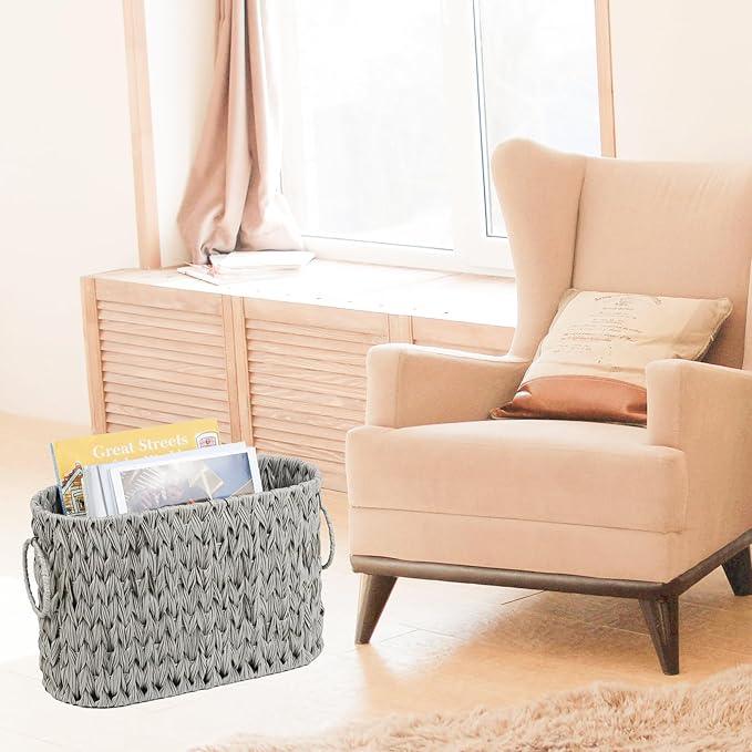 Toilet Paper Storage - Waterproof Wicker Basket for Bathroom, Holds 6 Rolls - ModernBath