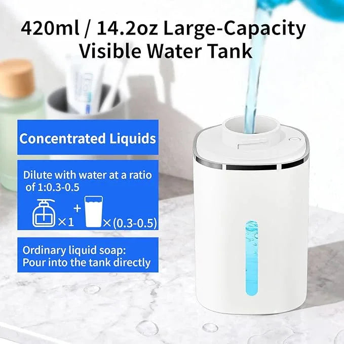 Automatic Liquid Soap Dispenser, Touchless Hand Soap Dispenser, USB Rechargeable, 4 Adjustable Levels, 14.2 oz (420 ml) Large Capacity, for Bathroom, Kitchen & School (White, Liquid) - ModernBath