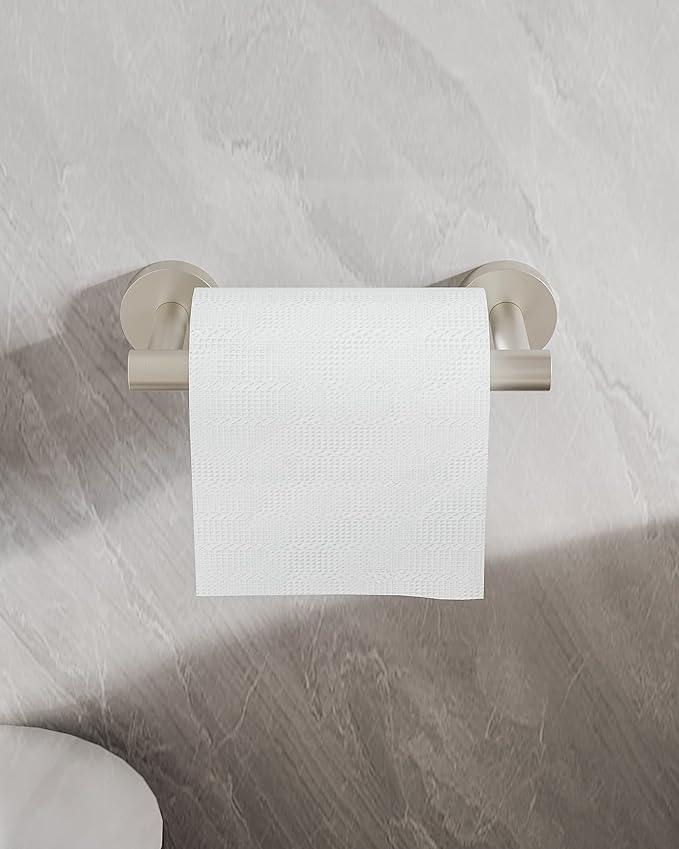 Ruacq Toilet Paper Holder Brushed Grey Double Post Pivoting Round Tissue Holders Roll Holder Hangers Toilet Paper Holders SUS 304 Stainless Steel Modern Wall Mounted - ModernBath
