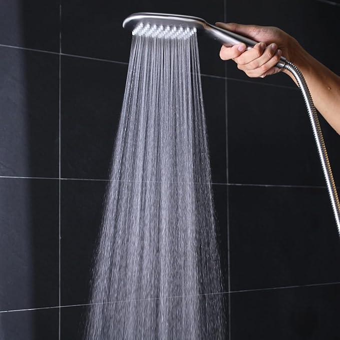 Brushed Nickel Shower Head Handheld HONGTONGSOWER Stainless Steel Bathroom showerhead Wand Hand-Held Sprayer with Extra Long Stainless Steel Hose - ModernBath