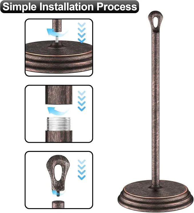 Toilet Paper Holder with Rustproof, Metal Free Standing Toilet Paper Stand Storage for Bathroom, Tissue Paper Roll Holder for Bathroom Accessories (Oil Rubbed Bronze) - ModernBath