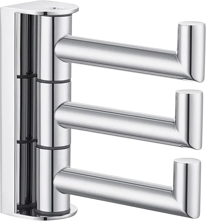 Angle Simple Towel Hook for Bathroom, SUS 304 Stainless Steel Foldable Robe Towel Holder, Wall Coat Hook, Polished Chrome - ModernBath