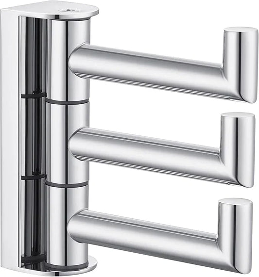 Angle Simple Towel Hook for Bathroom, SUS 304 Stainless Steel Foldable Robe Towel Holder, Wall Coat Hook, Polished Chrome - ModernBath