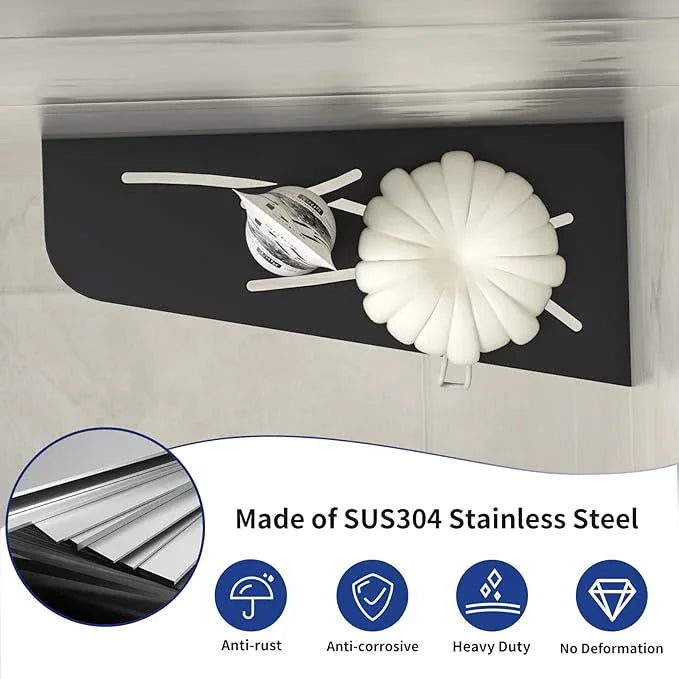 Corner Shower Shelf 12" Matte Black 304 Stainless Steel Quadrilateral Corner Shelves Recessed Bathroom Storage Shampoo Holder Organizer Kitchen Shelf Rack 2 Pack, No Drilling Needed - ModernBath