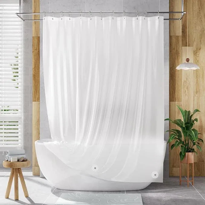 AmazerBath Shower Curtain Liner, 72x72 Plastic Frosted Shower Liner, Cute PEVA Shower Curtain Liners, Waterproof Vinyl Shower Curtain Liner with 3 Magnets, Lightweight Shower Curtains for Bathroom - ModernBath