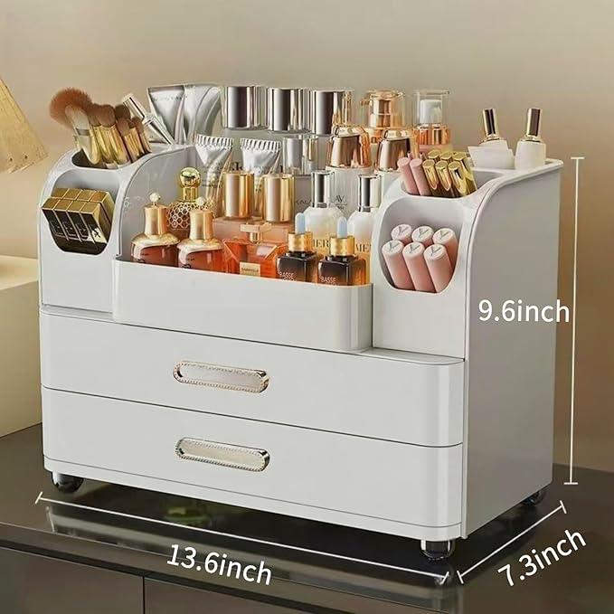 Makeup Organizer with Drawers for Vanity,Bathroom Countertop Organizer with Brushes Holder,Skincare Storage Organizer,Perfect Cosmetic Display Case for Skincare,Lipstick and Beauty Essential - ModernBath