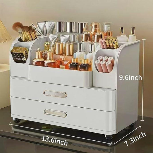Makeup Organizer with Drawers for Vanity,Bathroom Countertop Organizer with Brushes Holder,Skincare Storage Organizer,Perfect Cosmetic Display Case for Skincare,Lipstick and Beauty Essential - ModernBath