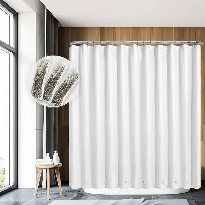 Barossa Design Clawfoot Tub Shower Curtain with 12 Magnets - 36 Metal Hooks Included, 180" W x 70" H Wrap Around, Waterproof PEVA Shower Liner for Bathroom, PVC Free, Metal Grommets - White, 180x70 - ModernBath