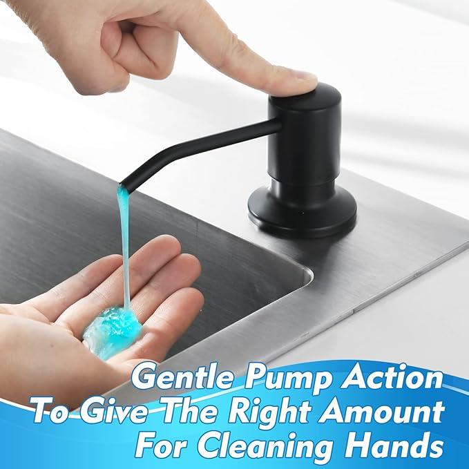 CREA Dish Soap Dispenser for Kitchen Sink,Built in Countertop Kitchen Soap Dispenser Set w./ 39" Tube 17oz Bottle Stainless Steel Pump,Matte Black Hand Soap Dispenser for Bathroom - ModernBath