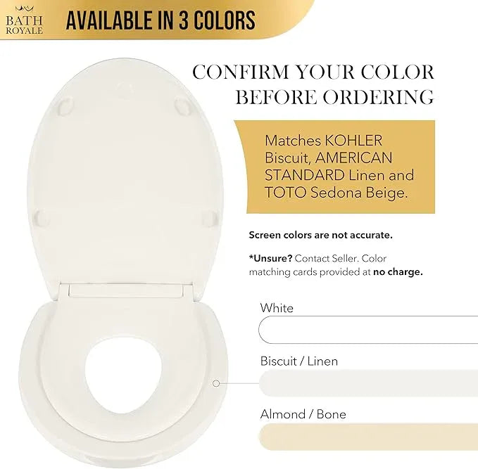 BATH ROYALE Potty Training Seat - Soft Close, Adult/Child, Kingsport BR721-01, Elongated Biscuit/Linen - ModernBath