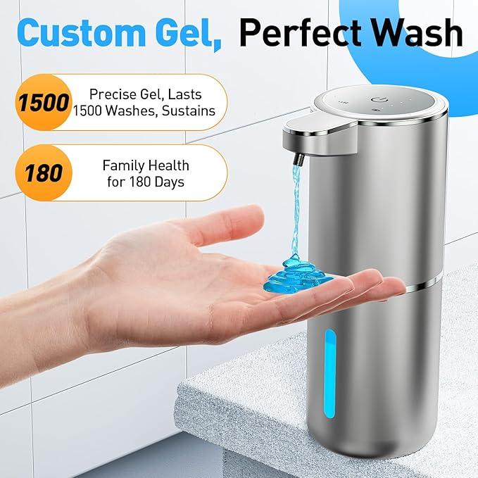 Fantictas Automatic Soap Dispenser Touchless Automatic Liquid Soap Dispenser 4 Adjustable 1500mAh Soap Dispensing Levels Wall Mount for Kitchen and Bathroom - ModernBath
