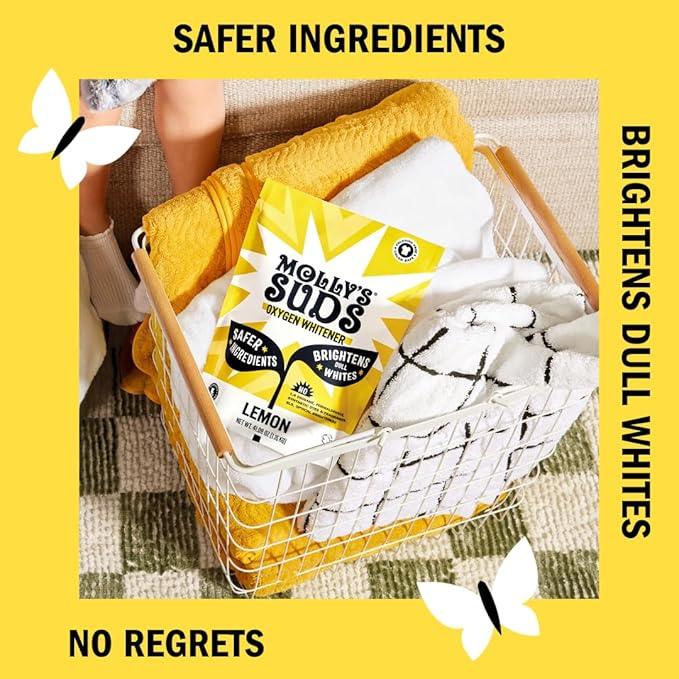 Molly's Suds Oxygen Whitener | Powerful Bleach Alternative, Chlorine Free & Color Safe | Brightens Whites and Removes Stains (Lavender Essential Oil - 79 oz) - ModernBath