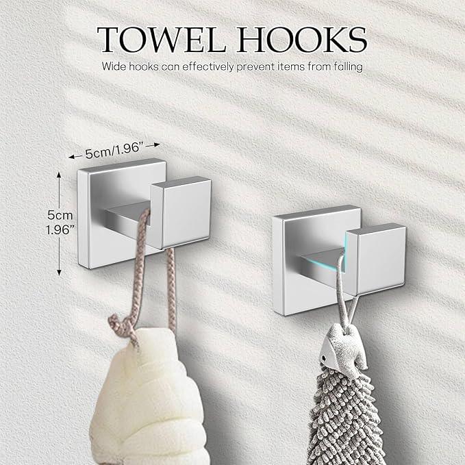 5-Pieces Brushed Nickel Bathroom Hardware Accessories Set,16 Inch Towel Bar Set,Stainless Steel Bathroom Hardware Set Towel Holder Set for Bathroom,Wall-Mounted Bathroom Accessories Kit - ModernBath