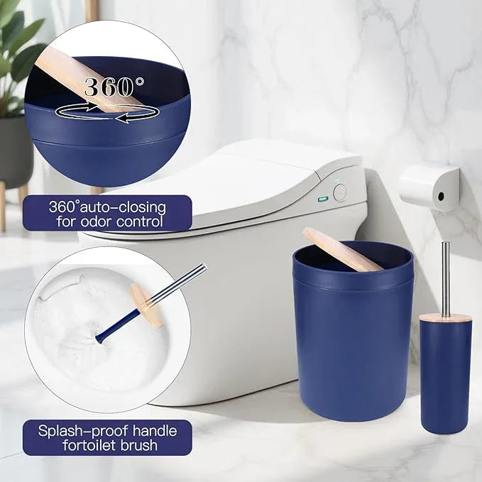 iMucci Bathroom Accessories Bathroom Sets with Shower Curtain, Bath Towel Set, Trash Can, Toilet Brush, Soap Dispenser, Bathroom Accessories Set Complete - ModernBath