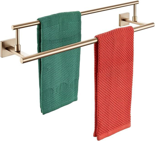 KOKOSIRI Towel Bars 20-Inch Bathroom Towel Holder Champagne Bronze Bath Towel Rails Kitchen Racks for Cabinet Stainless Steel B5009CPG-L20 - ModernBath