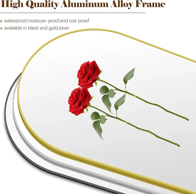 Arched Bathroom Mirror, 36"x48" Gold Arch Mirror for Bathroom, Wall Mounted Mirror, Gold Vanity Wall Mirror w/Metal Frame for Bedroom, Entryway, Living Room, Vertically Hanging or Leaning Against - ModernBath