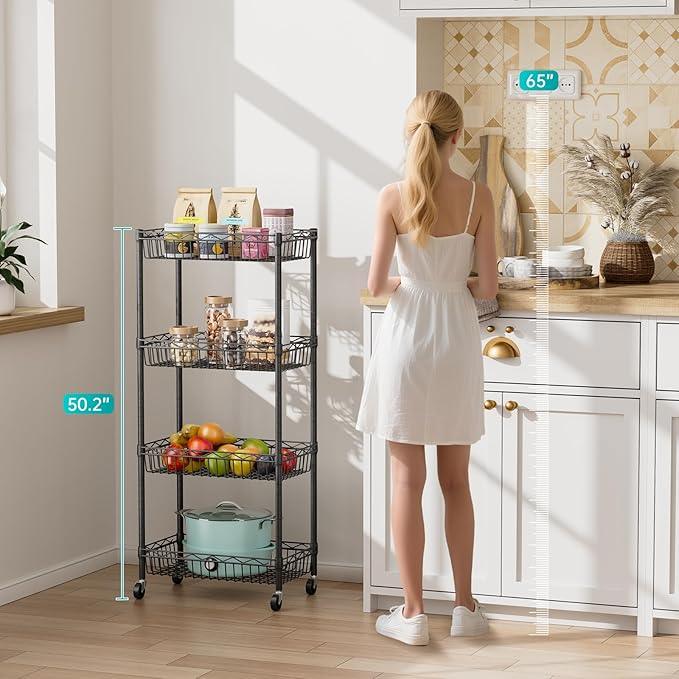 SINGAYE Shelf Closet Wire Shelving：Adjustable Metal Unit for Laundry Room Organization Bathroom Kitchen Home Storage with Wheels Pantry Rack Shelves - ModernBath