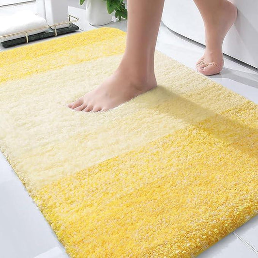OLANLY Bathroom Rugs Mat 36x24, Extra Soft Absorbent Microfiber Bath Rugs, Rubber Backing, Quick Dry, Machine Washable Bath Mats for Bathroom Floor, Tub and Shower, Home Decor Accessories, Yellow - ModernBath