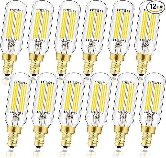 Leools Dimmable t6 led Bulb 60W Candelabra led 4000K Clear 600lm 6W e12 Edison Bulb Neutral White 12Pack - ModernBath