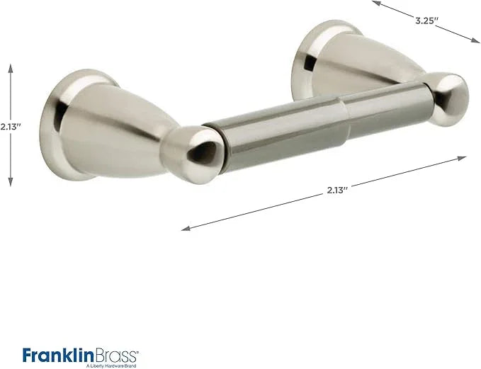 Franklin Brass Kinla 5-Piece Bathroom Set Satin Nickel 18" and 24" Towel Bar Racks, Toilet Paper Holder, Ring, Hook KIN5PC-SN - ModernBath