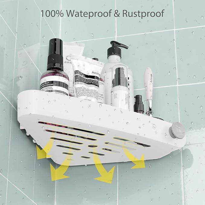 Sotfamily Shower Caddy Corner, 4 Pack Adhesive Corner Shower Shelves for Bathroom Organizers and Storage, Rust Free Plastic Rack for Bathroom Accessories & Decor, White - ModernBath