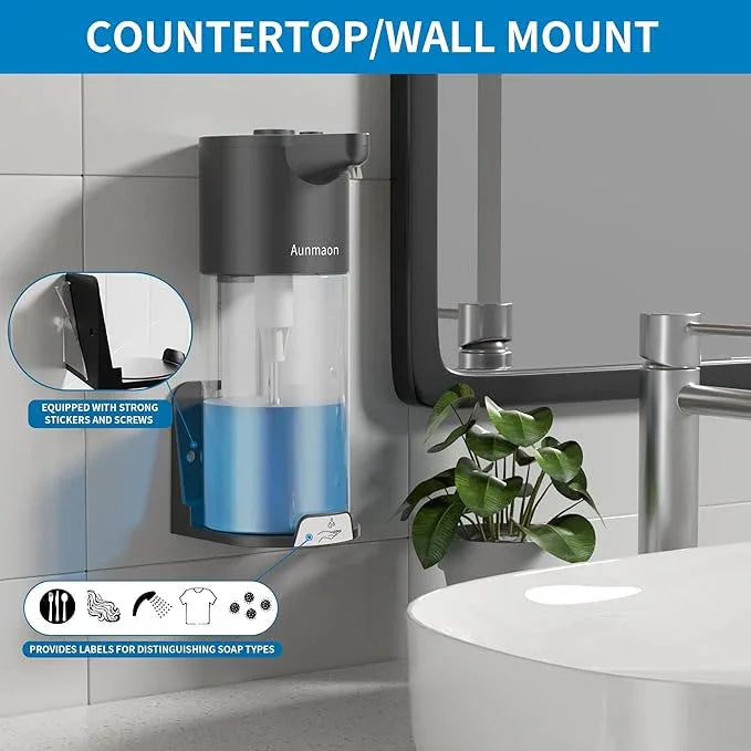 Automatic Soap Dispenser Touchless,Simple Physical Adjustment,Low Battery Consumption Hand Dish Soap Dispenser Kitchen Bathroom,Hands Free Auto - ModernBath