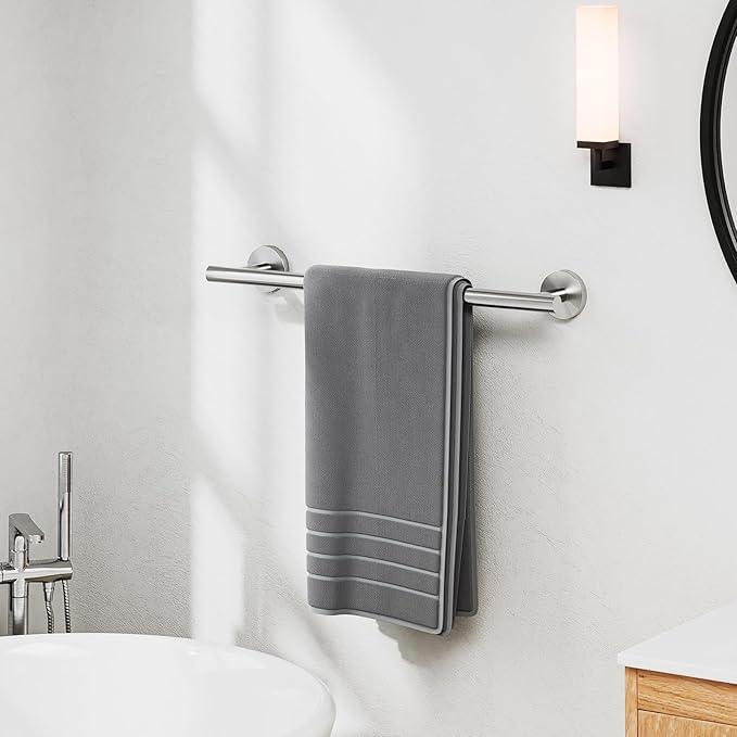 18 Inch Brushed Nickel Towel Bar, Thicken Towel Rack for Bathroom Wall Mounted, SUS304 Stainless Steel Towel Rod, Modern Home Decor (Total Length 20 Inch) - ModernBath