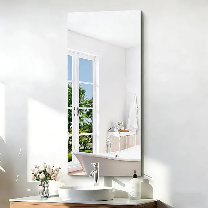 KOCUUY Frameless Mirror, 20"x48" Bathroom Mirror for Over Sink, Upgraded Shatterproof, Large Rectangle Unframed Mirror for Wall, Bathroom, Bedroom, Living Room, Entryway, Hang Horizontal/Vertical - ModernBath