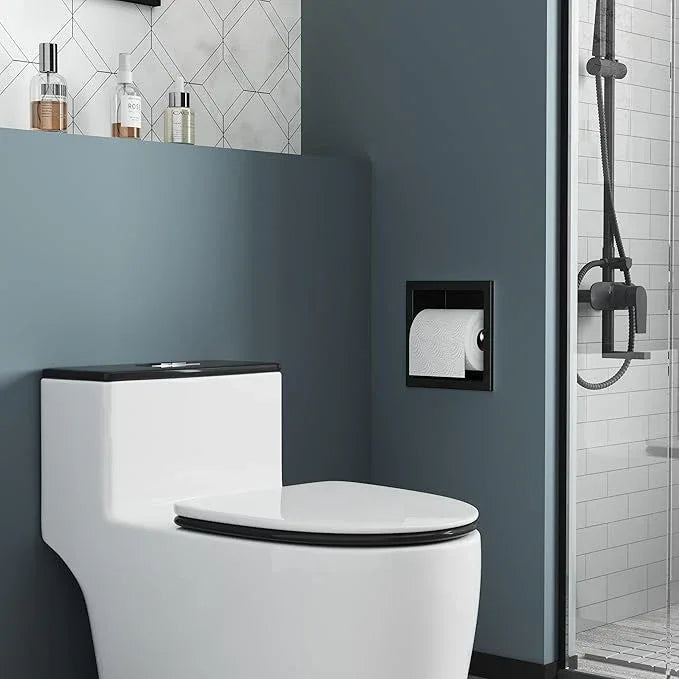 Neodrain Recessed Toilet Paper Holder, Matte Black Toilet Paper Holder Built-in, Stainless Steel Recessed Tissue Paper Roll Holder, in Wall - ModernBath