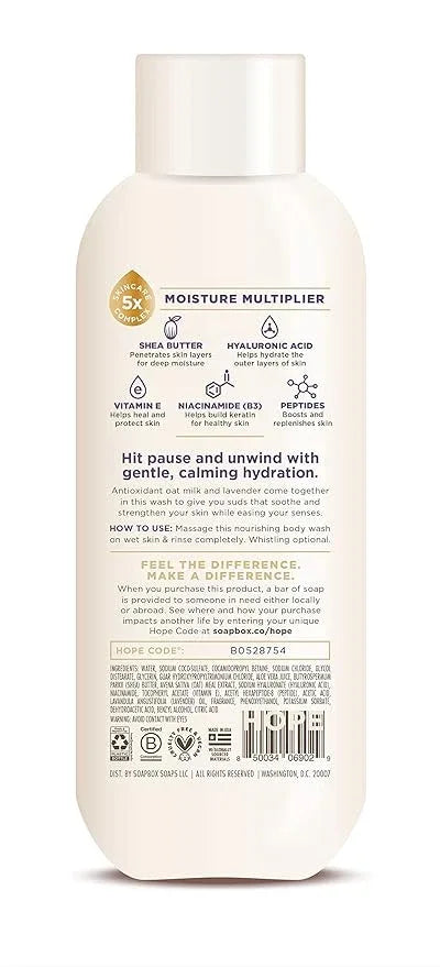 Soapbox Body Wash, Oat Milk + Lavender Body Wash, Vegan & Moisturizing, Calming with Shea Butter, 3 Pack, 20oz Each - ModernBath