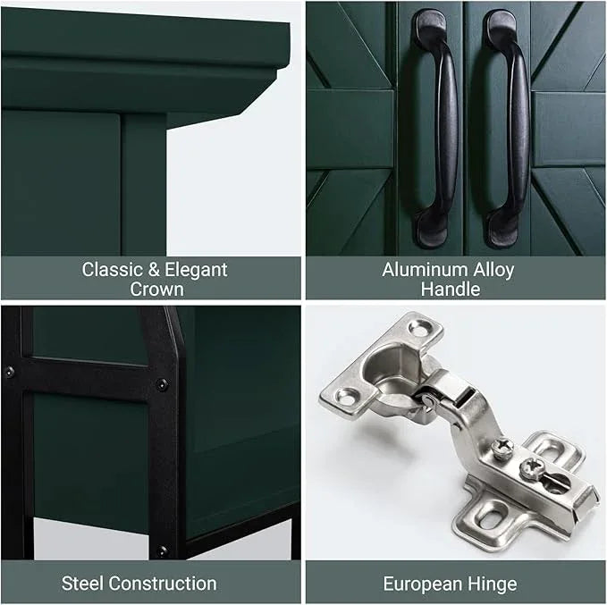 Over The Toilet Storage Cabinet, Over Toilet Bathroom Organizer with Barn Doors Above Toilet Storage Cabinet Spacesaver Behind Toilet Bathroom Organizer (Forest Green) - ModernBath