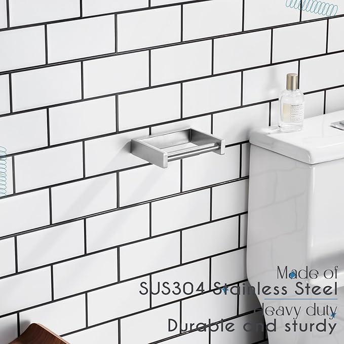 KOKOSIRI Toilet Paper Holder Spring Loaded Bathroom Toilet Roll Holder Wall Mount Stainless Steel Brushed Nickel B2011BR - ModernBath