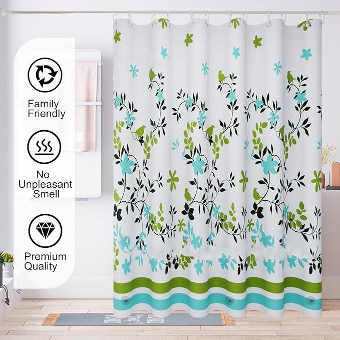TIKABC Shower Curtain Liner, 4G PEVA Shower Liner, Plastic Waterproof Shower Curtains, 72x72 inch with Grommet Holes 3 Magnetic Weights - ModernBath