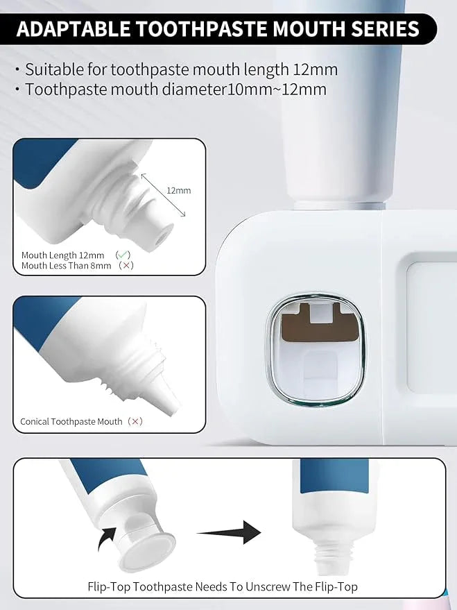 Toothbrush Holder Wall Mounted Timerable Toothbrush Holders with Automatic Toothpaste Dispenser 1200mAh Toothbrush Holders for Bathrooms, Solar Charging, 5 Toothbrush Slots - ModernBath
