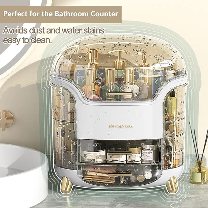 Omeily Upgrade Large Makeup Organizer Countertop Vanity Organizer Cosmetic Organizer Makeup Storage Box Bathroom Counter Organizer Perfume Skincare Organizers Gift Women Clear Design Easy Visibility - ModernBath