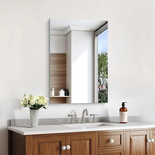 KOCUUY Frameless Mirror, 16"x24" Bathroom Mirror for Over Sink, Unframed Mirrors for Wall Upgraded Shatterproof Design, Modern Decorative for Bedroom, Living Room, Entryway - ModernBath